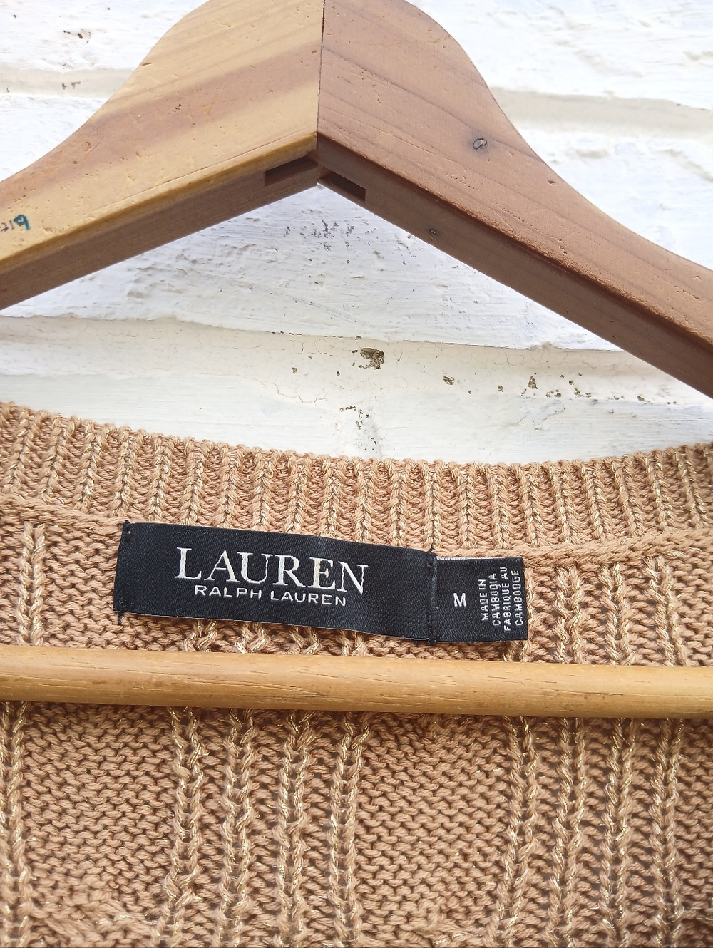 Lauren Ralph Lauren Black Label Cable Knit Boatneck Metallic Sweater - Picture 3 of 6